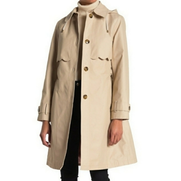 Kate Spade New york scalloped hood trench coat